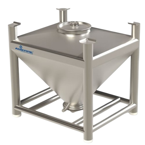 Stainless steel pharma bin for powder containment