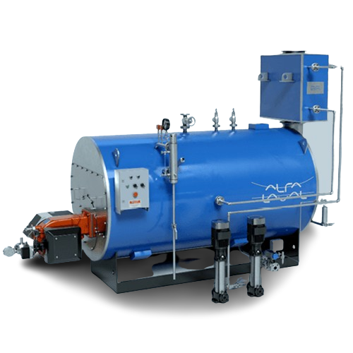 Compact industrial boiler for steam and hot water applications