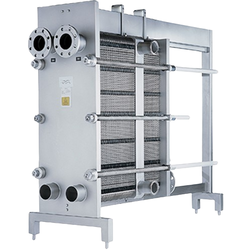 High pressure gasketed plate heat exchangers for carbonated beverages