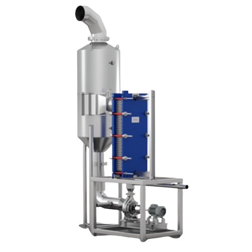 Plate flash evaporator for high-viscosity and high-fouling fluids