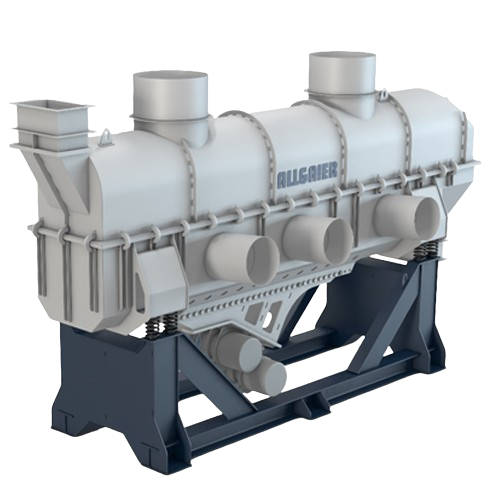 Fluidized bed dryer for industrial materials