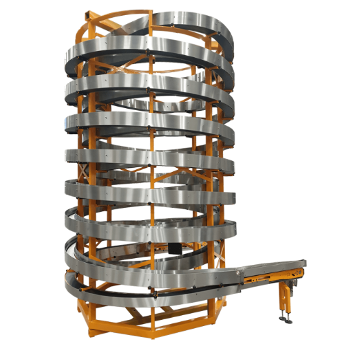 Compact accumulation conveyor for liquid containers