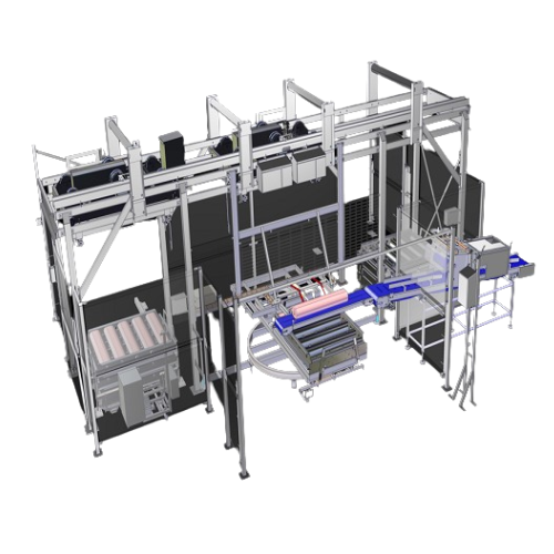 Automatic molding system for ham logs