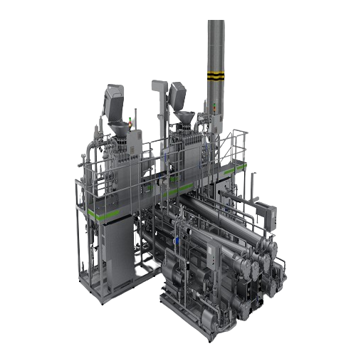 Aseptic cooking line for plant-based products