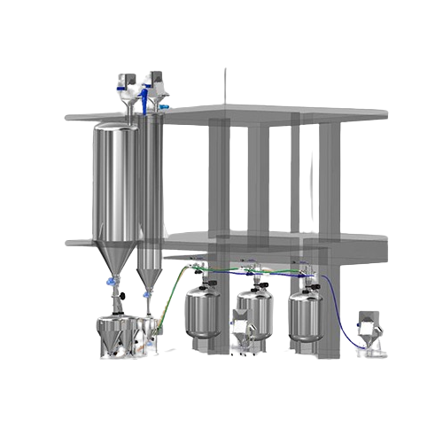 Automatic powder vacuum conveying system for infusion production