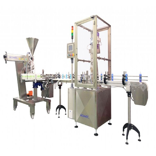 Automatic bottles and jars filling and capping line