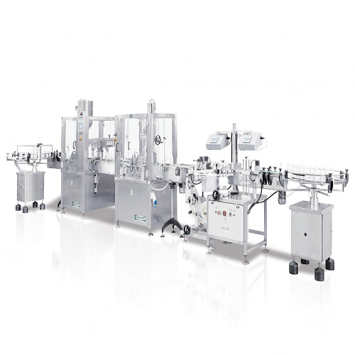 Automatic bottle filling and capping line