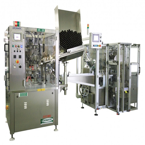 Filling, capping, labeling line for hair color products