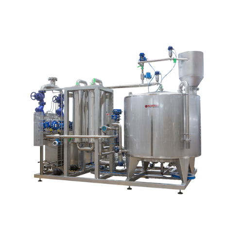 Industrial sugar dissolver for soft drink and juice production