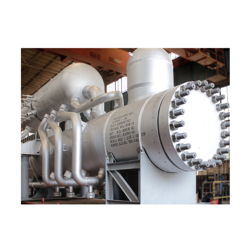Synthesis gas waste heat boiler for ammonia plants