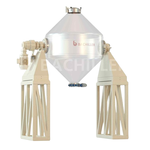 Double cone mixer for powders and solids