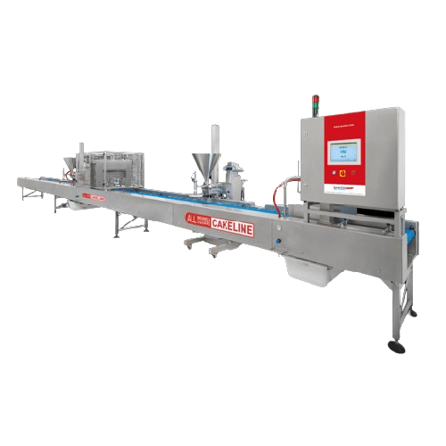 Production line for round and square cakes