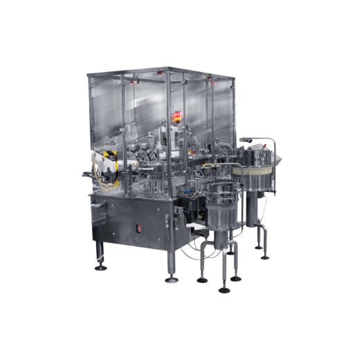 Filling and closing system for vials, syringes, and cartridges
