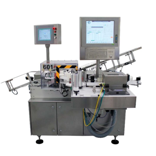 Automatic labeling system for pharmaceutical containers