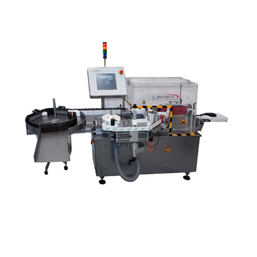 Fully automatic linear labeling system for bottles