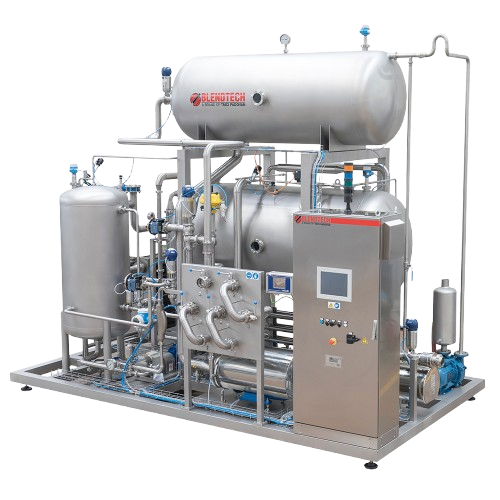 Blending system for fruit juices and soft drinks