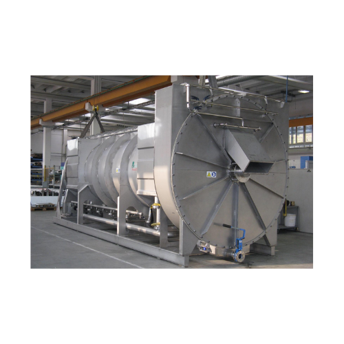 Drum blancher for continuous cooking and blanching