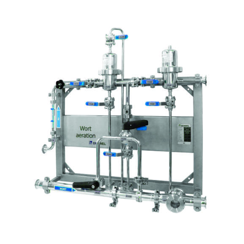 Brewery inline aeration and oxygenation unit