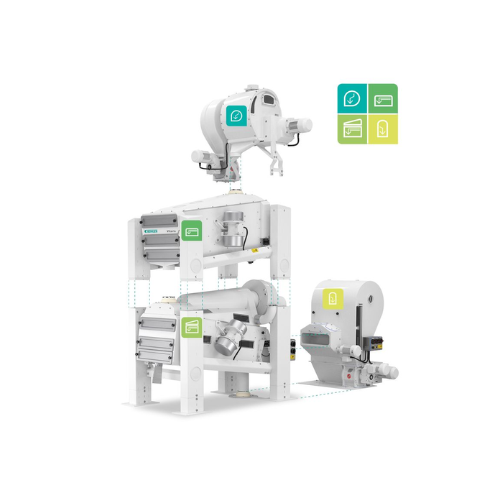 Air-recycling aspiration channel for grain cleaning