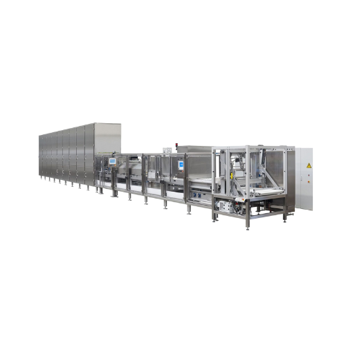 Continuous moulding line for chocolates