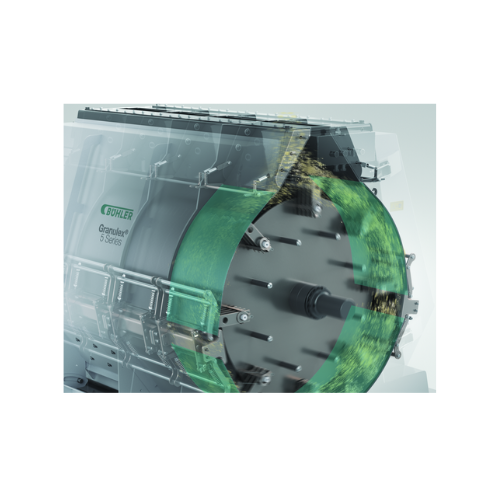 Horizontal hammer mill for grain processing