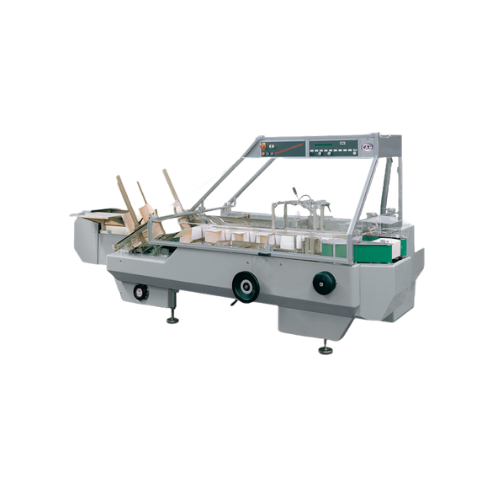 Intermittent motion horizontal cartoner for large products