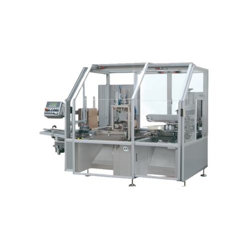 Horizontal case-packer for medium-sized shipping cases in pharma and food