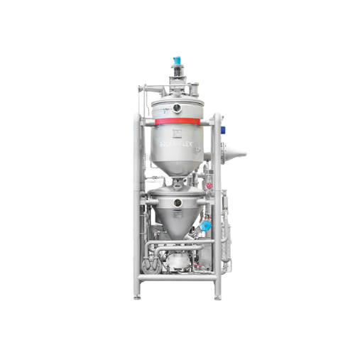 Continuous caramelization system for protein-containing sugar masses