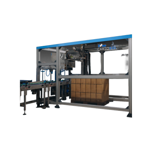 Automatic palletiser for bag-in-box packaging line