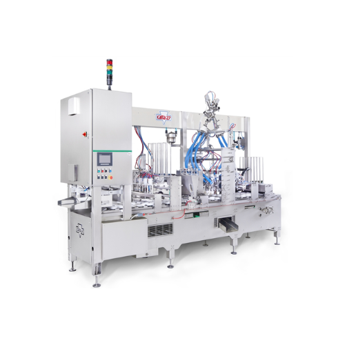 Linear filling machines for ice cream production