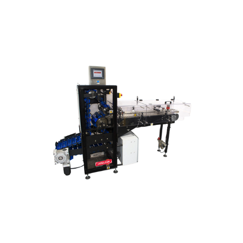 Tube in-feed conveyor for cosmetic packaging lines