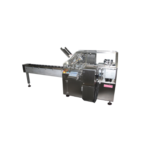 Horizontal cartoner for cosmetic applications