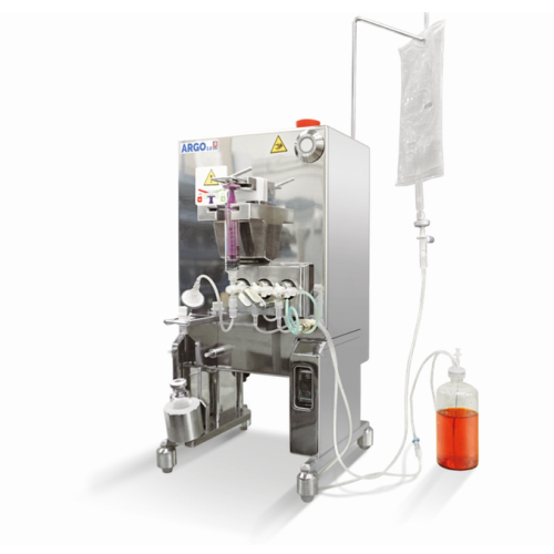 Closed vial dispensing system for radiopharmaceutical production