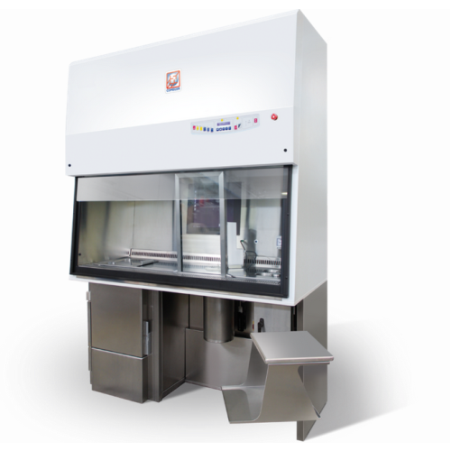 Biohazard hood for radiopharmaceutical preparation