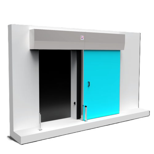 Bunker door for self-shielding cyclotron