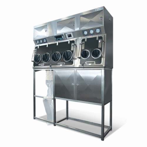 Dispensing isolator for hazardous substance handling