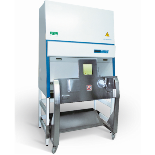 Laminar flow hood with lead glass for laboratory use