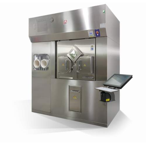 High-throughput aseptic isolator for syringes and vials filling