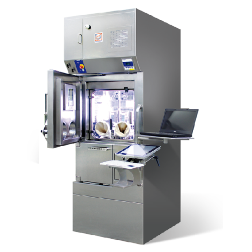 Shielded isolator for radiopharmaceutical syringe dispensing