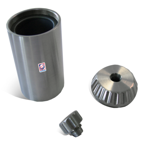 Stainless steel vial container for personal protection