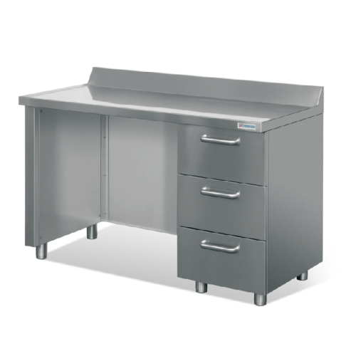 Stainless steel work bench for radiochemistry labs