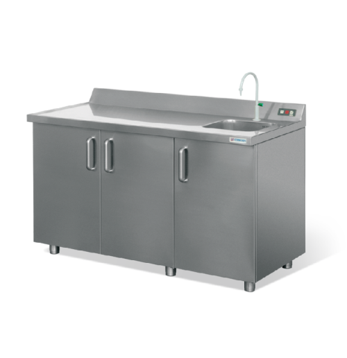 Laboratory work bench with integrated sink