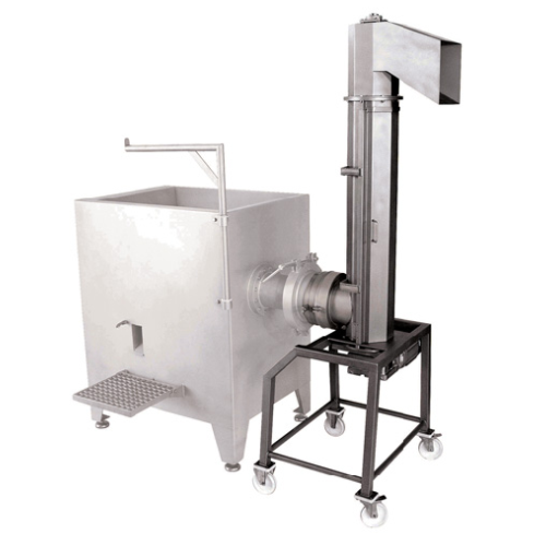 Vertical screw conveyor for ground materials