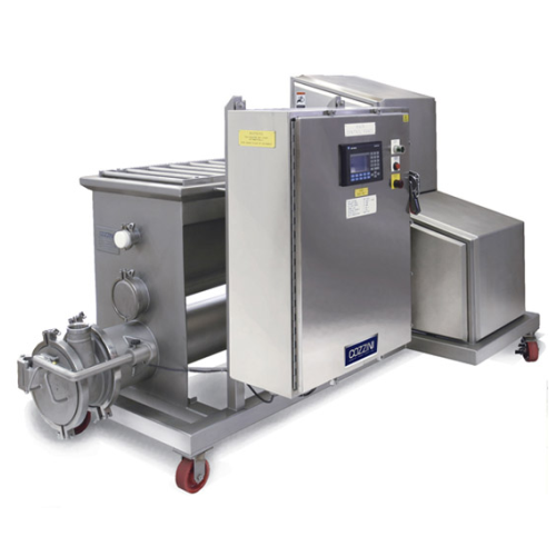 In-line condiment feeder for emulsion batter processing