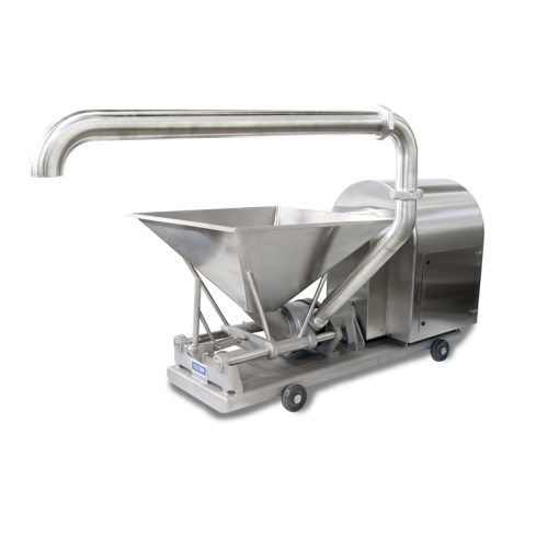 Gravity-fed emulsion system for meat and pet food processing