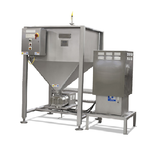 Stuffing hopper with stainless positive displacement pump