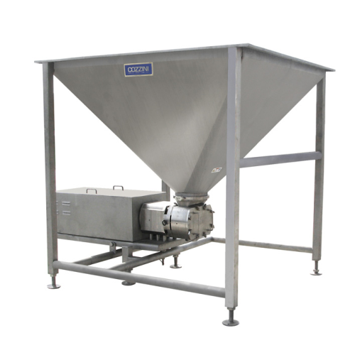 Transfer hopper with stainless Pd pump for food processing