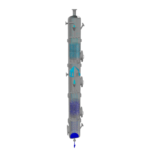 Rectification column for close boiling point separation