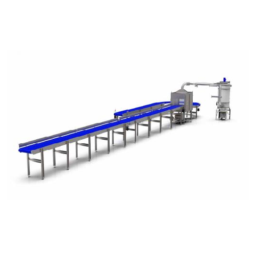 Mechanical horizontal conveyor for powders and granulates