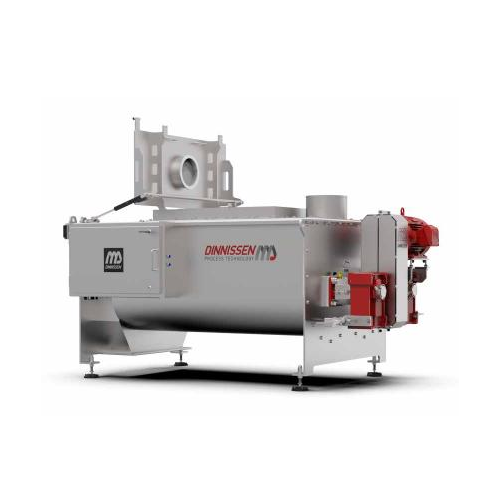 Continuous mixer for industrial powders and liquids